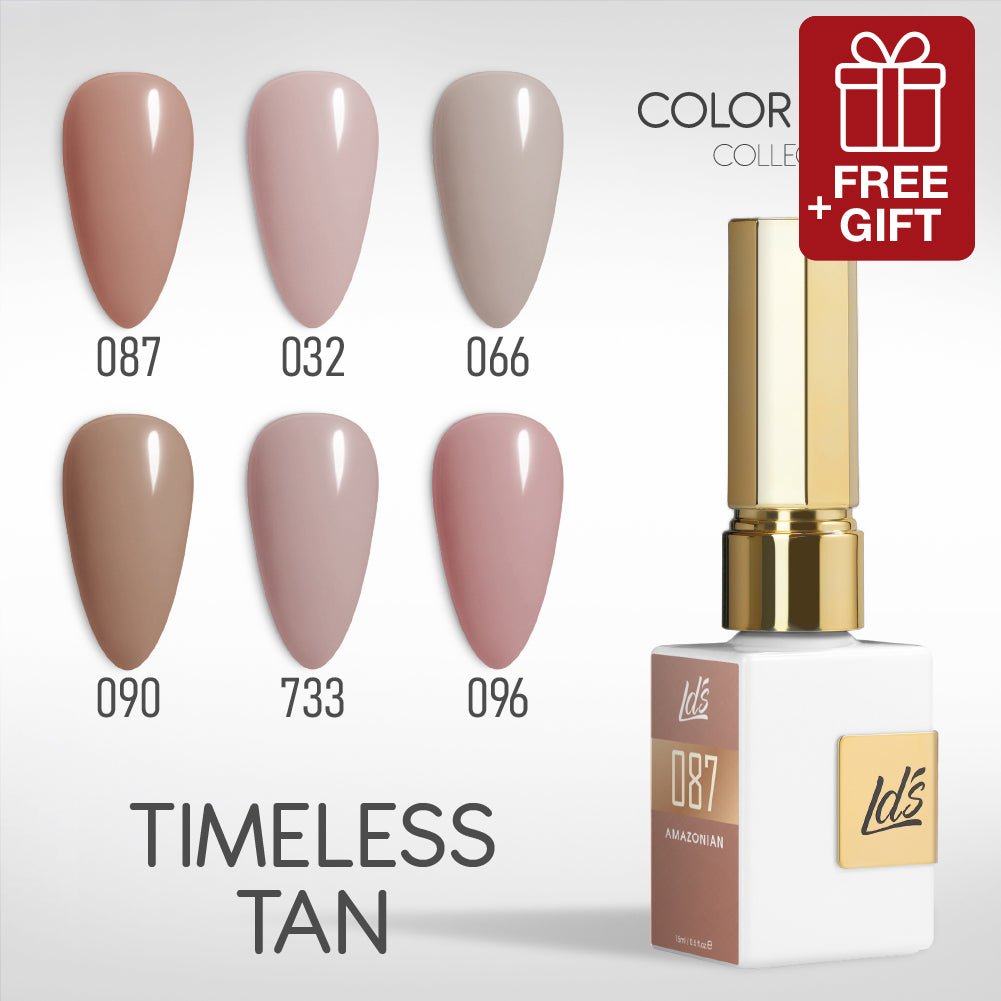 LDS Gel Set 6 - 8 - Timeless Tan - 087, 032, 066, 090, 733, 096 - DTK Nail Supply