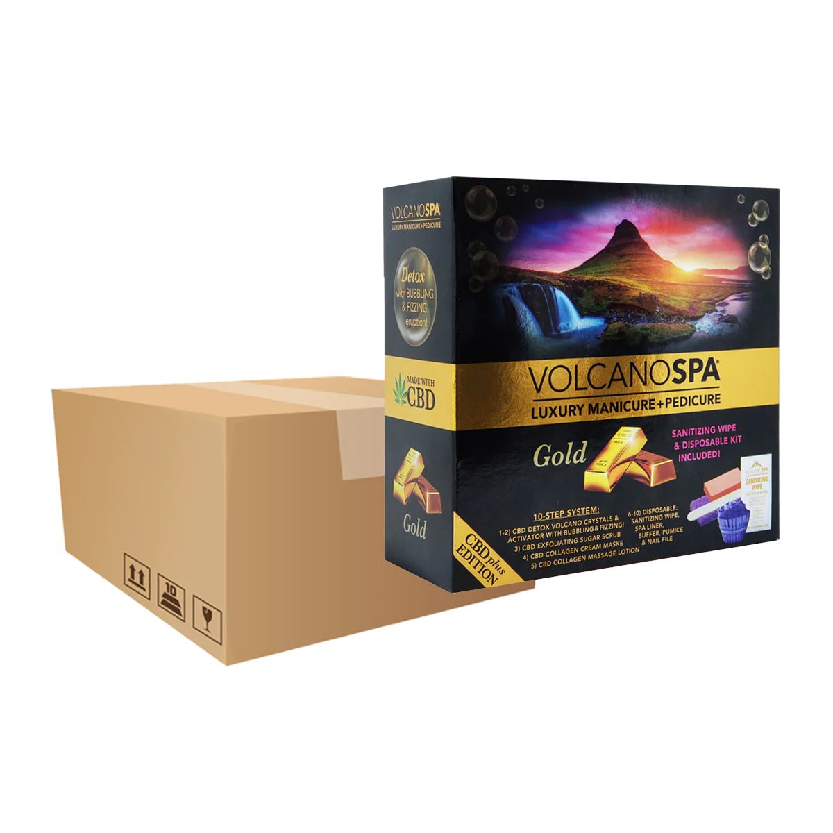 Volcano Spa GOLD - Case OF 36 A Box Pedicure Spa Kit CBD (10 step