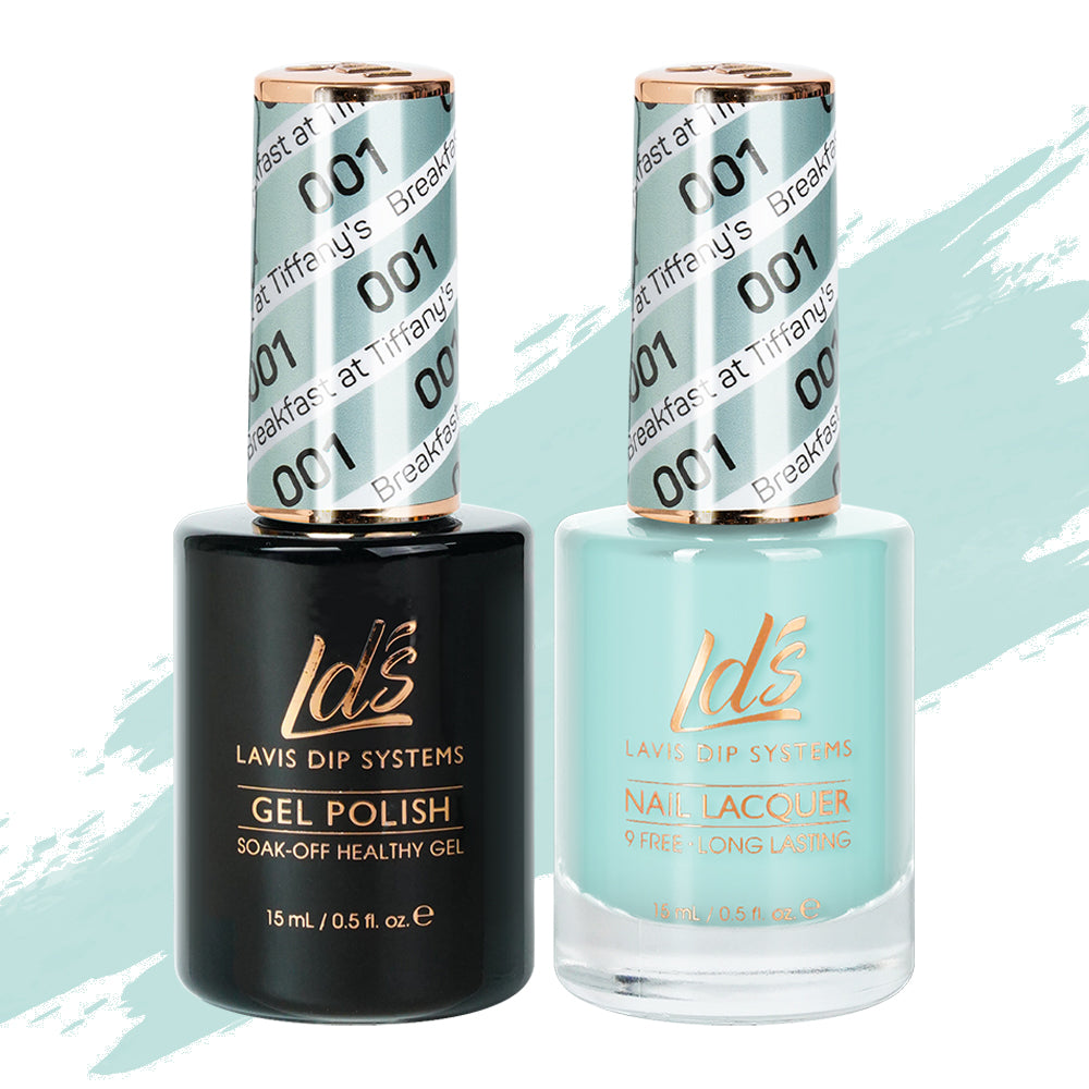 LDS 001 Breakfast at Tiffany's - LDS Gel Polish & Matching Nail Lacquer Duo Set - 0.5oz
