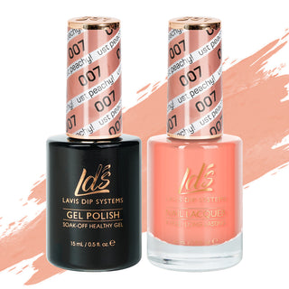 LDS 007 Just Peachy - LDS Gel Polish & Matching Nail Lacquer Duo Set - 0.5oz