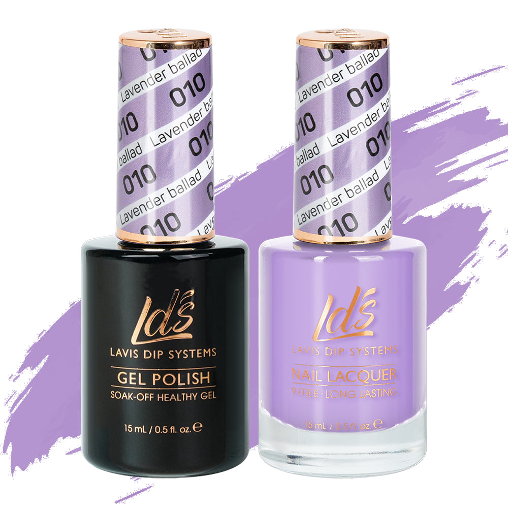 LDS 010 Lavender Ballad - LDS Gel Polish & Matching Nail Lacquer Duo Set - 0.5oz