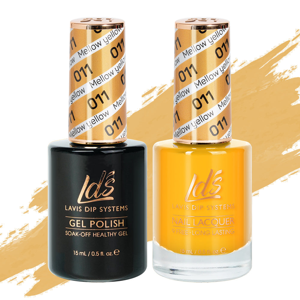 LDS 011 Mellow Yellow - LDS Gel Polish & Matching Nail Lacquer Duo Set - 0.5oz