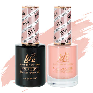 LDS 014 Bare Skin - LDS Gel Polish & Matching Nail Lacquer Duo Set - 0.5oz