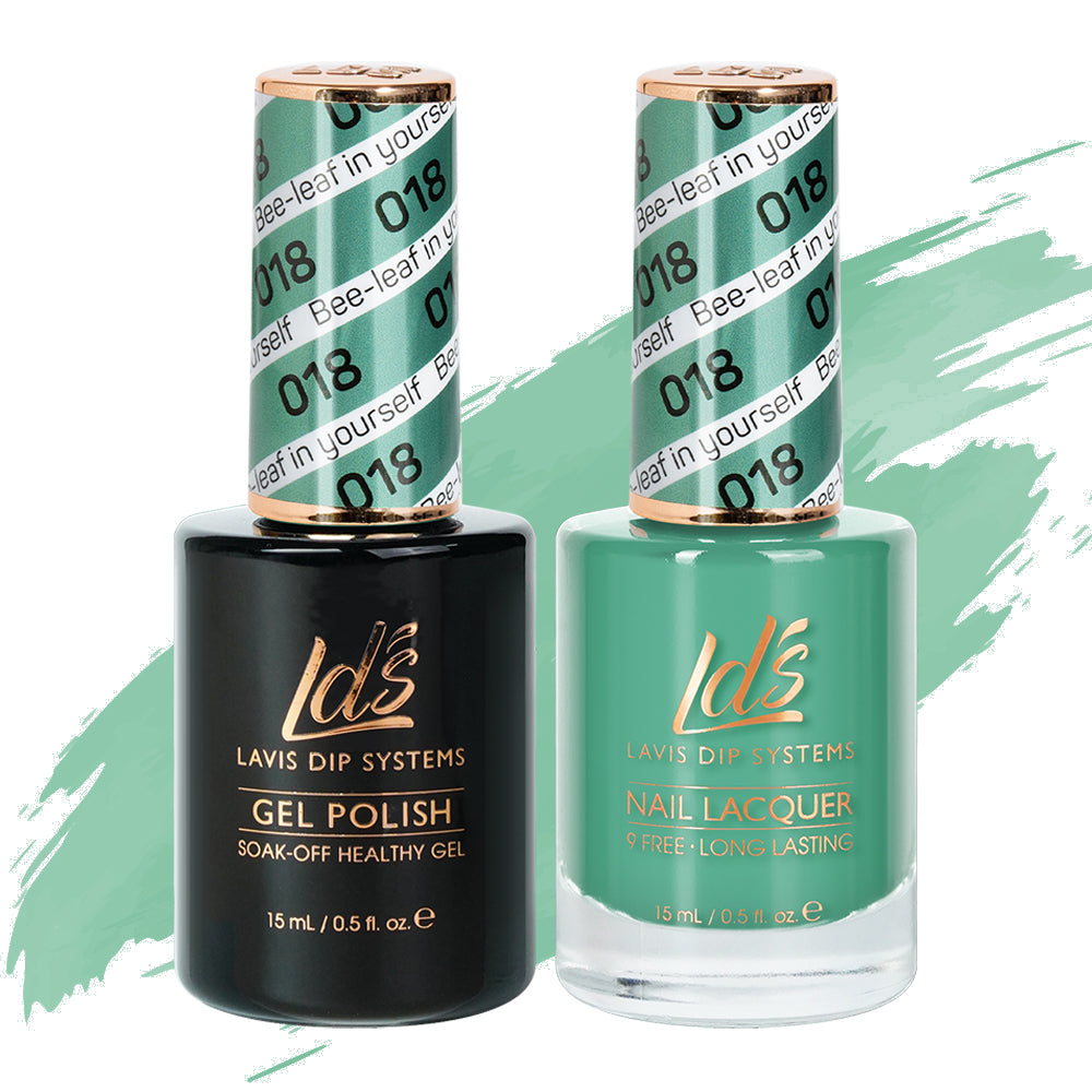 LDS 018 Bee-Leaf In Yourself - LDS Gel Polish & Matching Nail Lacquer Duo Set - 0.5oz
