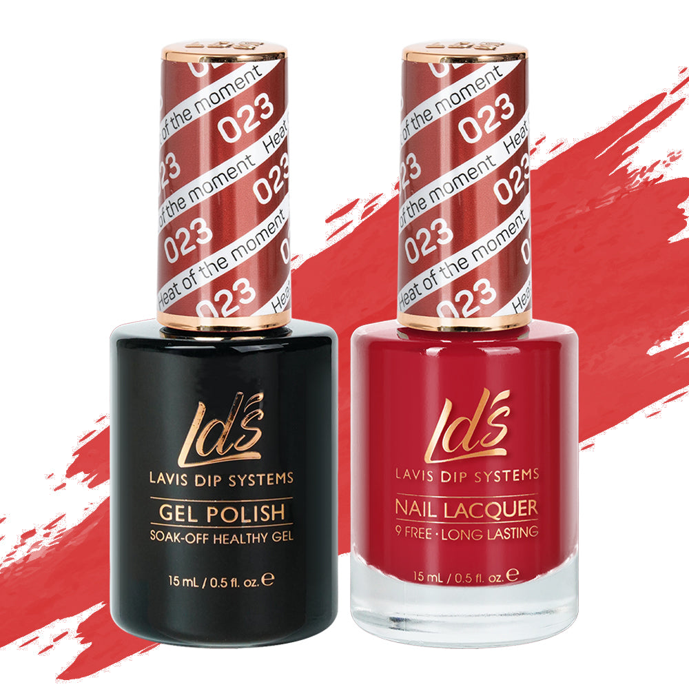 LDS 023 Heat Of The Moment - LDS Gel Polish & Matching Nail Lacquer Duo Set - 0.5oz