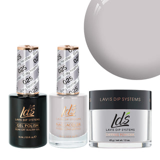 LDS 3 in 1 - 025 Gray Heather - Dip (1.5oz), Gel & Lacquer Matching