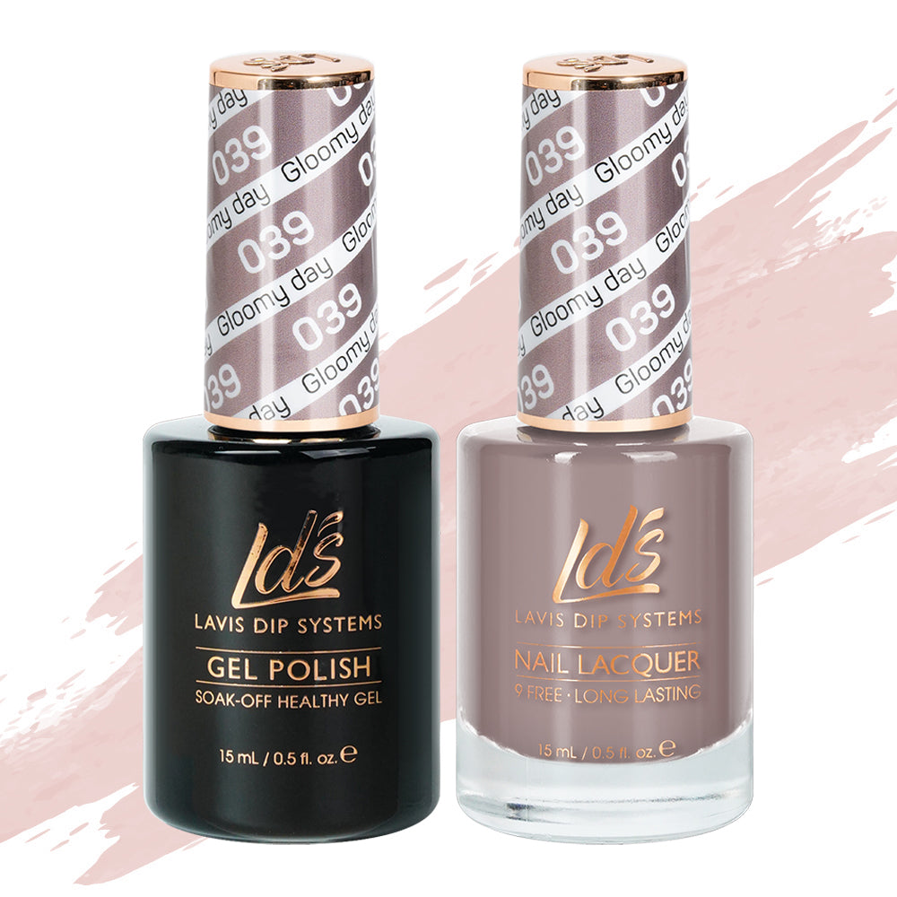 LDS 039 Gloomy Day - LDS Gel Polish & Matching Nail Lacquer Duo Set - 0.5oz