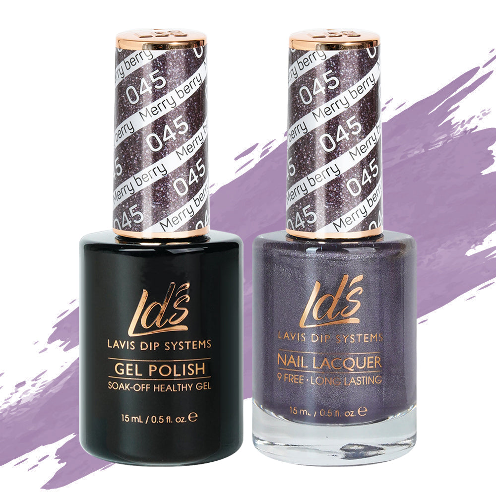 LDS 045 Merry Berry - LDS Gel Polish & Matching Nail Lacquer Duo Set - 0.5oz