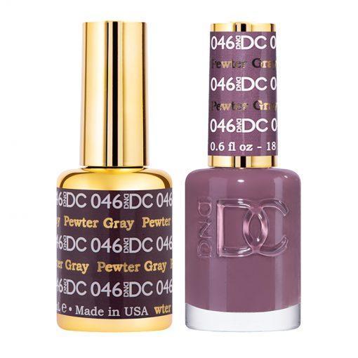  DND DC Gel Nail Polish Duo - 046 Brown Colors - Pewter Gray