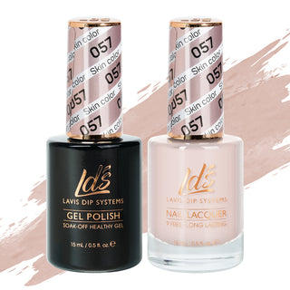 LDS 057 Skin Color - LDS Gel Polish & Matching Nail Lacquer Duo Set - 0.5oz
