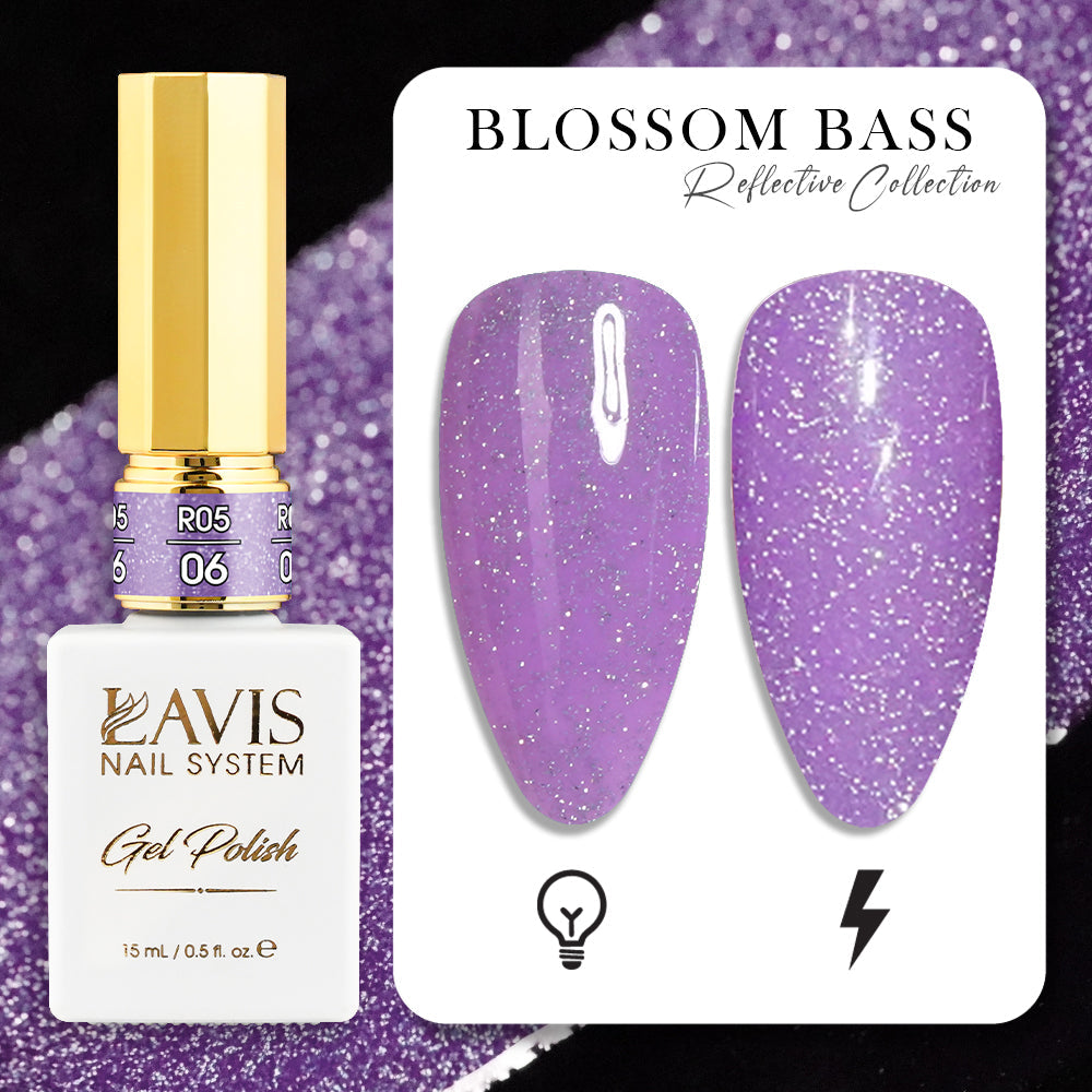 LAVIS Reflective R05 - 06 - Gel Polish 0.5 oz - Blossom Bass Reflective Collection