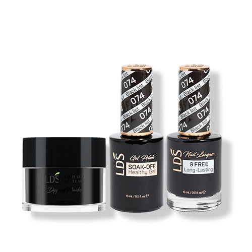 LDS 3 in 1 - 074 Black List - Dip (1oz), Gel & Lacquer Matching