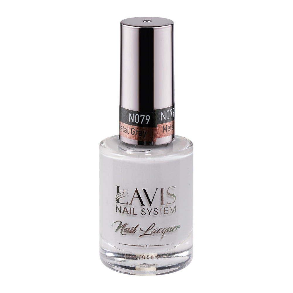 LAVIS 079 Metal Gray - Nail Lacquer 0.5 oz by LAVIS NAILS sold by DTK Nail Supply