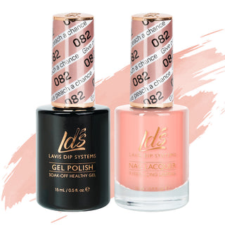 LDS 082 Give Peach A Chance - LDS Gel Polish & Matching Nail Lacquer Duo Set - 0.5oz