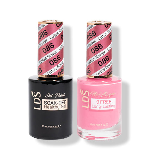 LDS 086 Lotus Flower - LDS Gel Polish & Matching Nail Lacquer Duo Set - 0.5oz