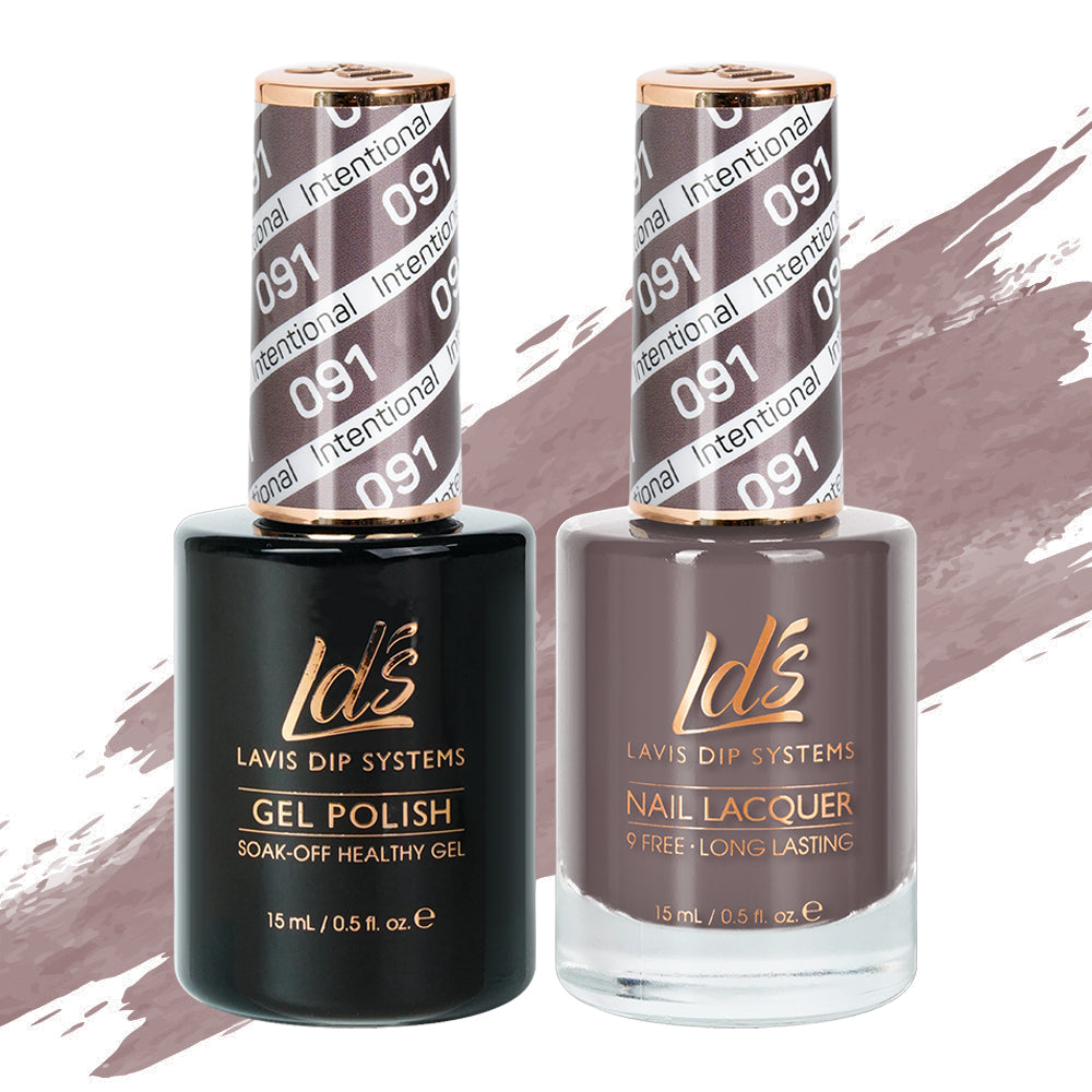 LDS 091 Intentional - LDS Gel Polish & Matching Nail Lacquer Duo Set - 0.5oz