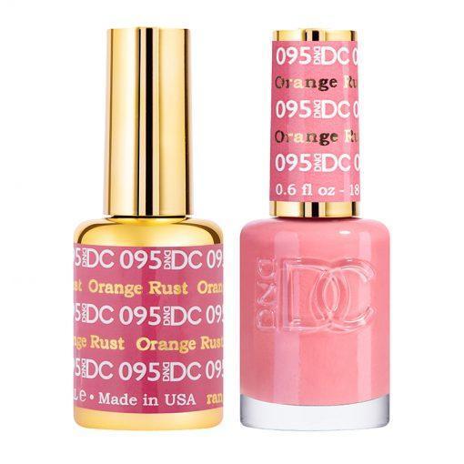  DND DC Gel Nail Polish Duo - 095 Pink Colors - Orange Rust