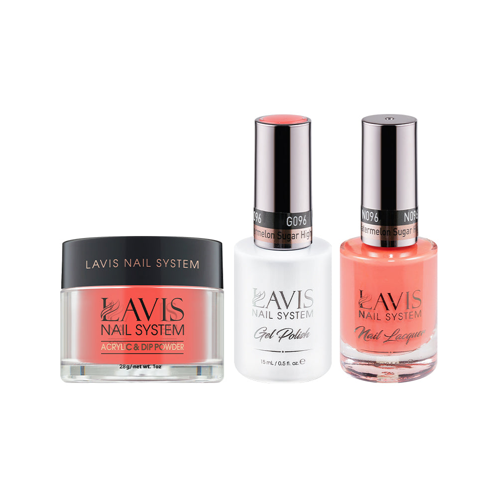 LAVIS 3 in 1 - 096 Watermelon Sugar High - Acrylic & Dip Powder (1oz), Gel & Lacquer