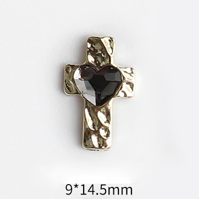 LX2 #031-039 2PCS Heart Cross Gold Charm