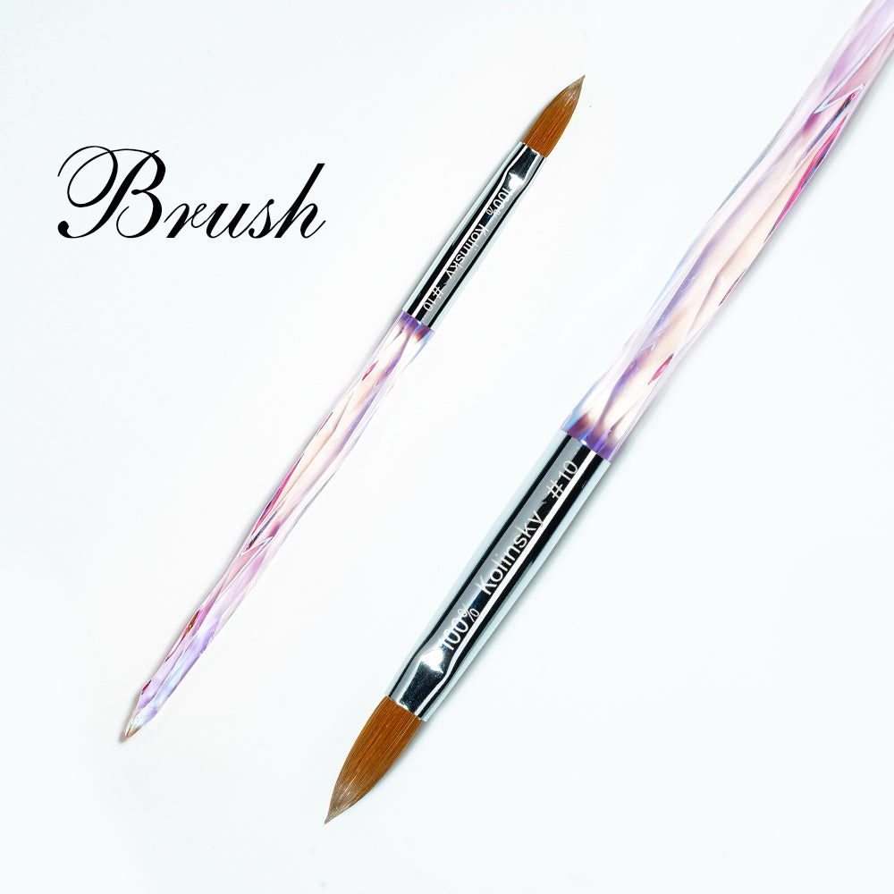 Kolinsky Acrylic Brush Crystal Handle #10