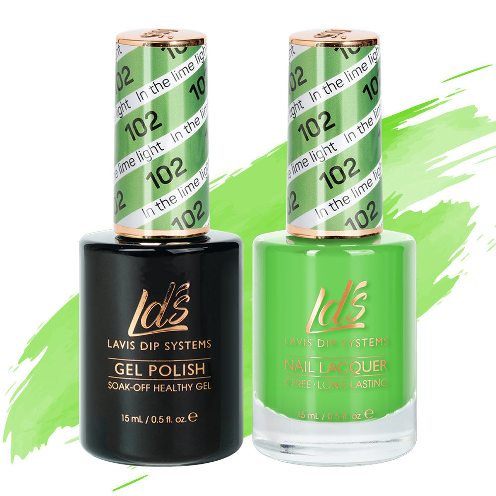 LDS 102 In The Lime Light - LDS Gel Polish & Matching Nail Lacquer Duo Set - 0.5oz