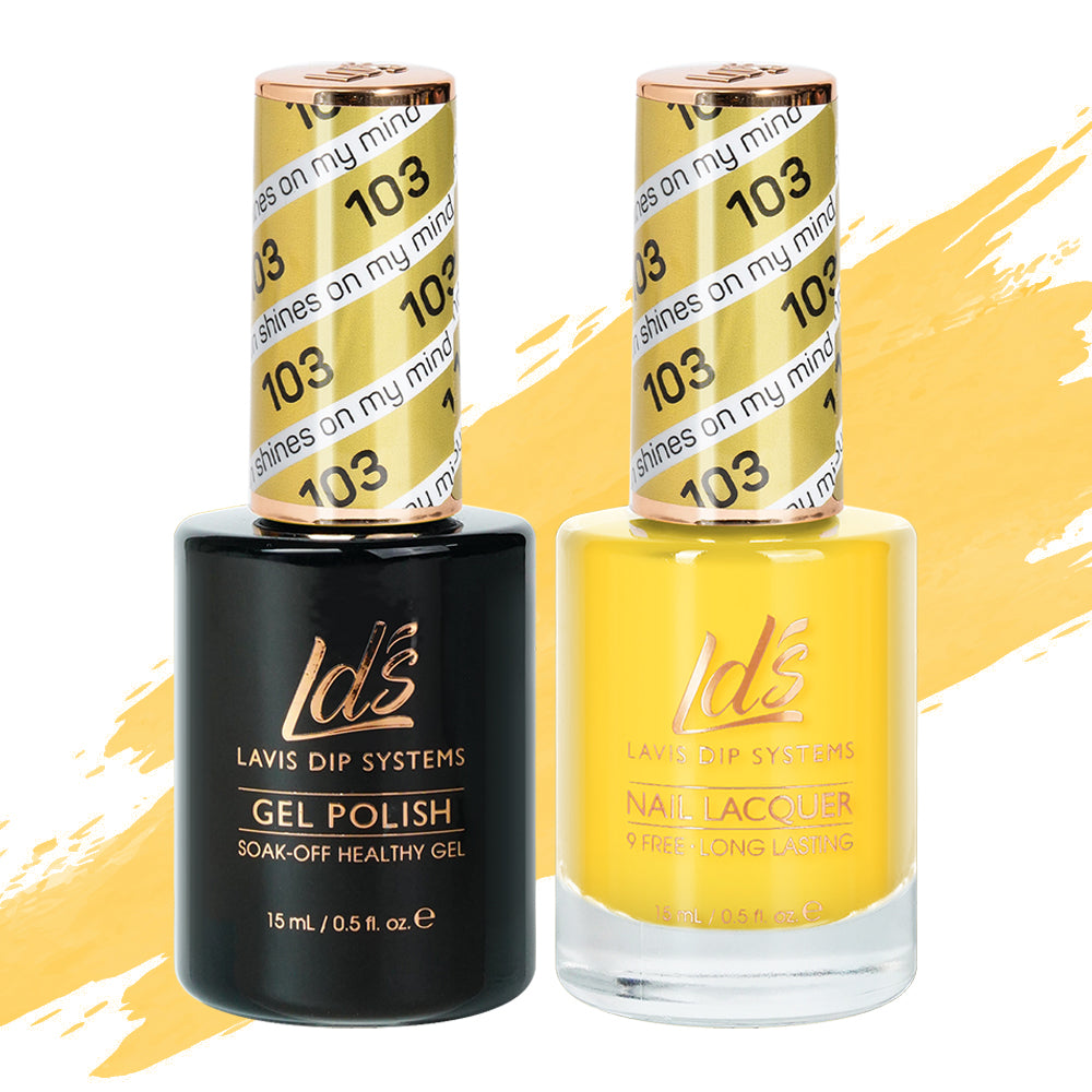 LDS 103 Sun Shines On My Mind - LDS Gel Polish & Matching Nail Lacquer Duo Set - 0.5oz