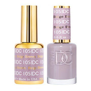  DND DC Gel Nail Polish Duo - 105 Neutral, Brown Colors - Beige Brown