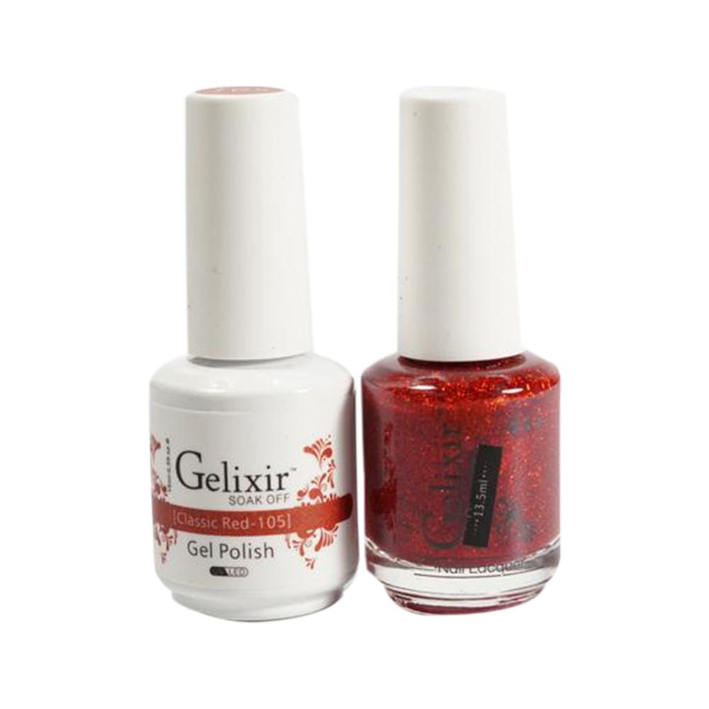 Gelixir 105 Classic Red - Gel Nail Polish 0.5 oz