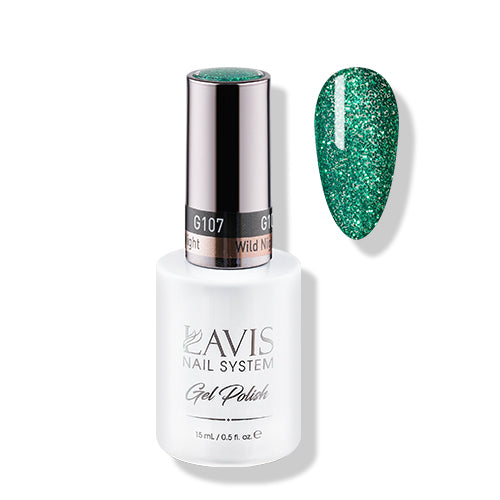  Lavis Gel Polish 107 - Green, Glitter Colors - Wild Night