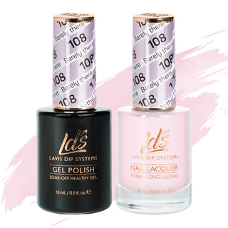 LDS 108 Barely There - LDS Gel Polish & Matching Nail Lacquer Duo Set - 0.5oz