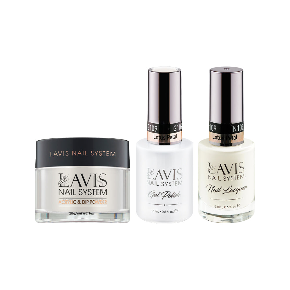 LAVIS 3 in 1 - 109 Lotus Petal - Acrylic & Dip Powder (1oz), Gel & Lacquer