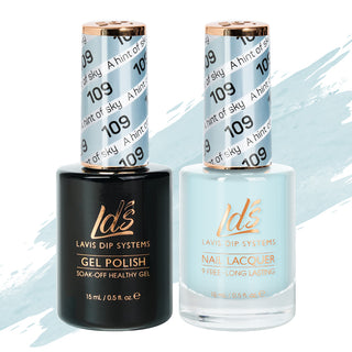 LDS 109 A Hint Of Sky - LDS Gel Polish & Matching Nail Lacquer Duo Set - 0.5oz