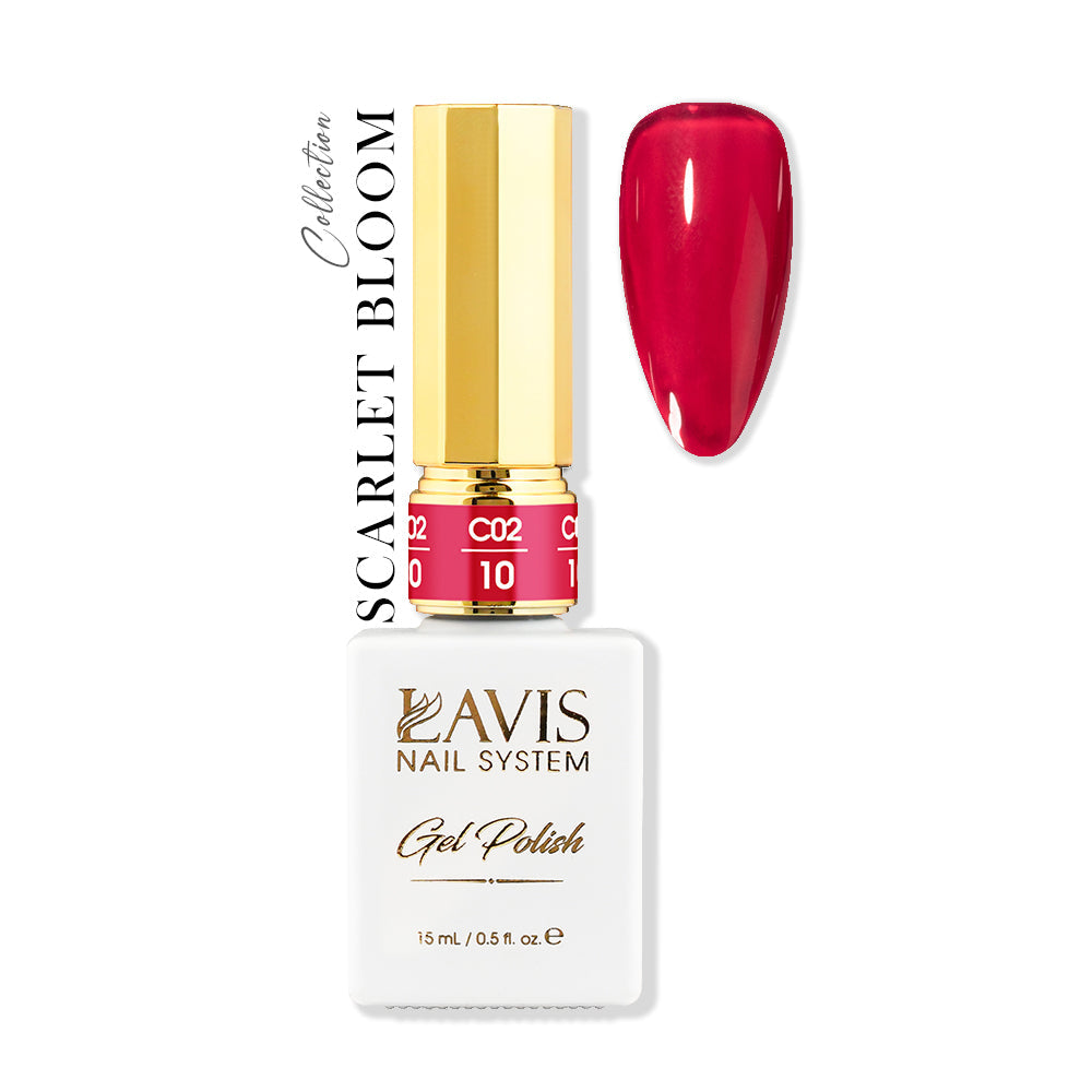 LAVIS C02 - 10 - Gel Polish 0.5 oz - Scarlet Bloom Collection