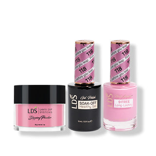 LDS 3 in 1 - 118 Pink Before You Leap - Dip (1oz), Gel & Lacquer Matching