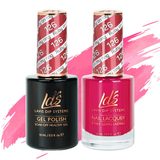 LDS 126 Ruby On My Ring - LDS Gel Polish & Matching Nail Lacquer Duo Set - 0.5oz