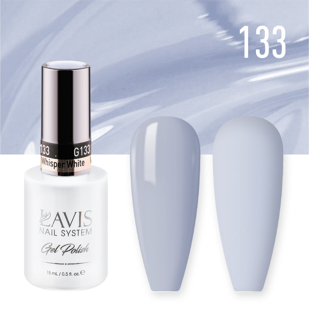 LAVIS 133 Whisper White - Gel Polish & Matching Nail Lacquer Duo Set - 0.5oz