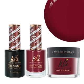 LDS 3 in 1 - 136 Strawberry Glaze - Dip (1.5oz), Gel & Lacquer Matching