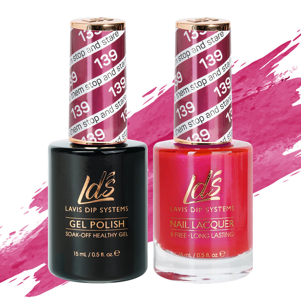 LDS 139 Make Them Stop And Stare - LDS Gel Polish & Matching Nail Lacquer Duo Set - 0.5oz