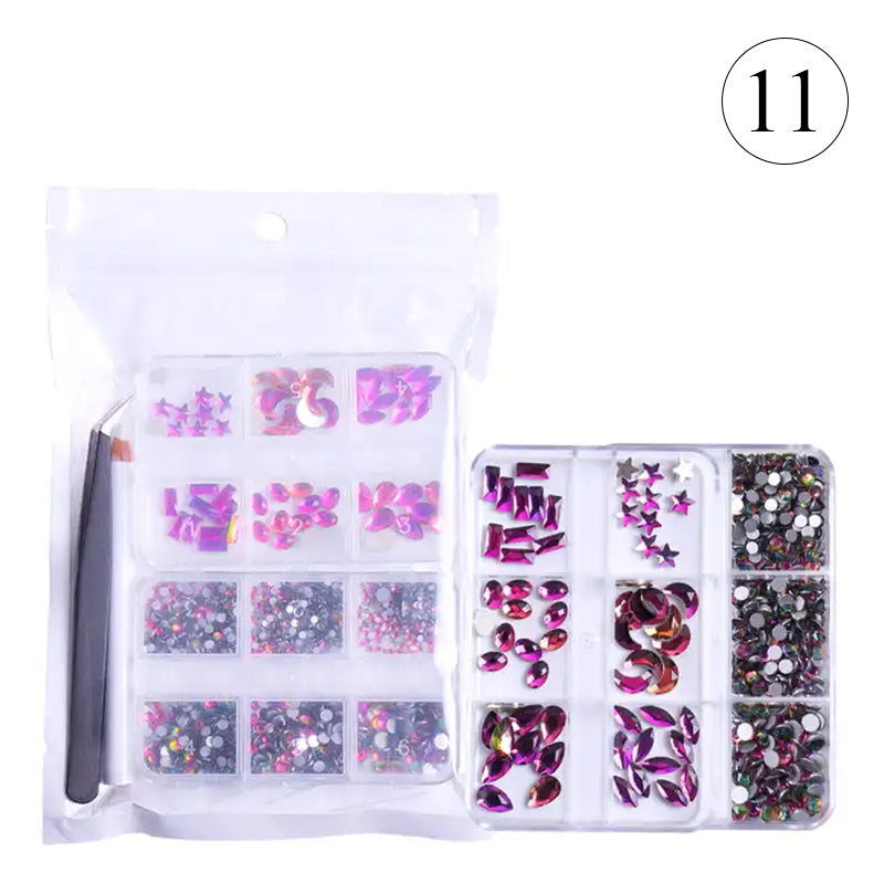 2 Set Of 6 Grids Rhinestone 11