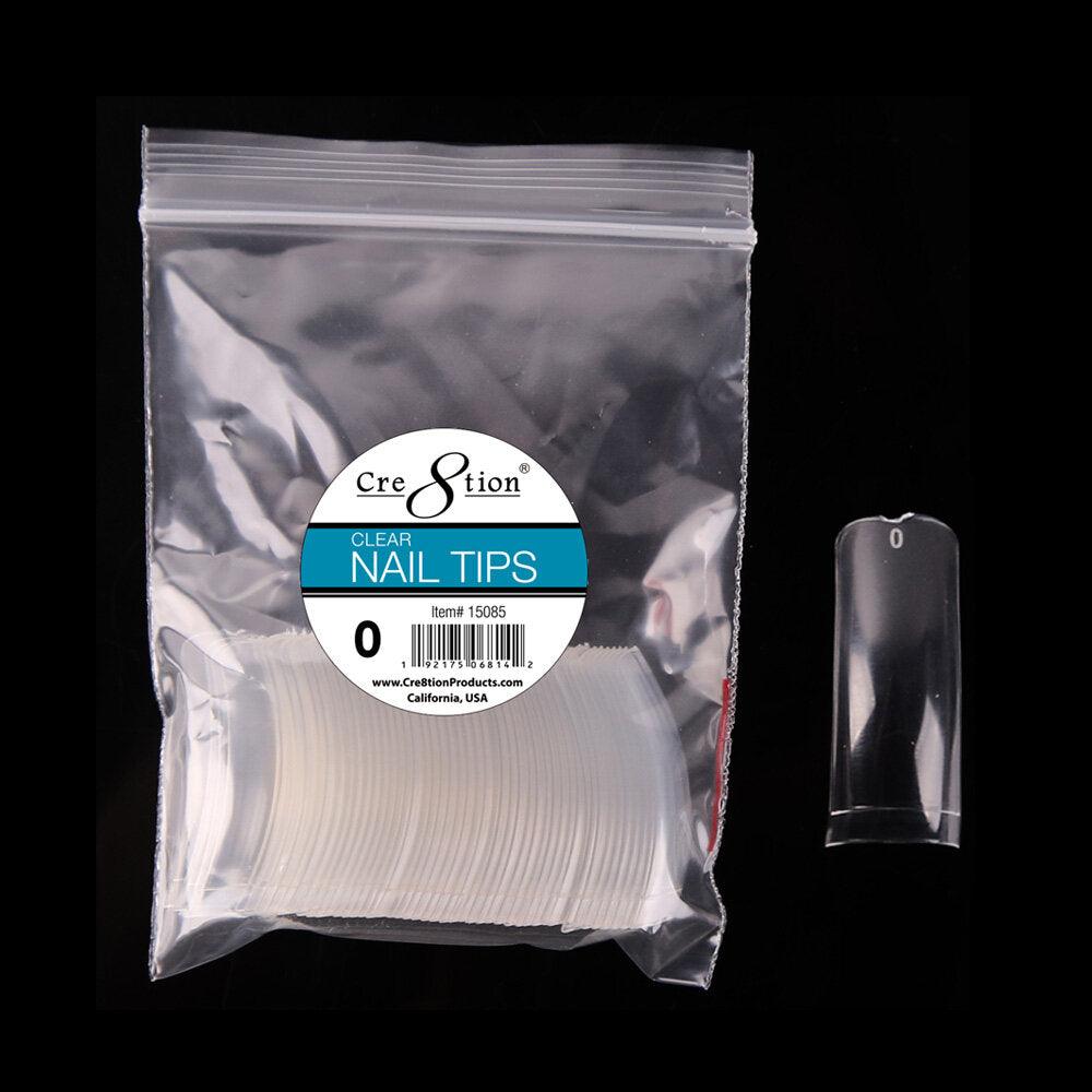Cre8tion Nail Tips - 15085 - Clear Size 0: 50pcs/bag