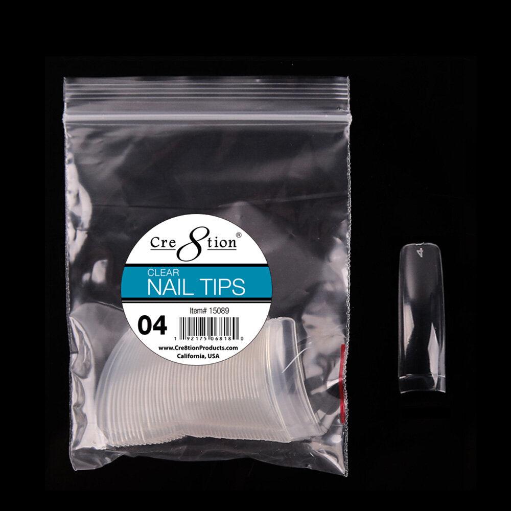 Cre8tion Nail Tips - 15089 - Clear Size 04: 50pcs/bag