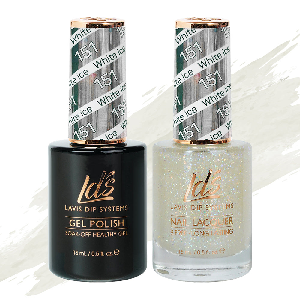 LDS 151 White ice - LDS Gel Polish & Matching Nail Lacquer Duo Set - 0.5oz