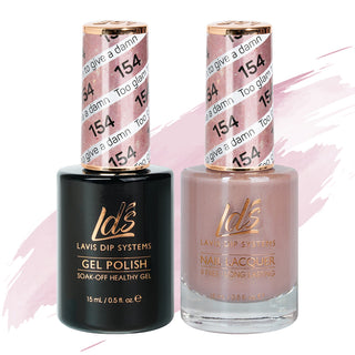 LDS Gel Nail Polish Duo - 154 Glitter Pink Colors - Too Glam To Give A Damn