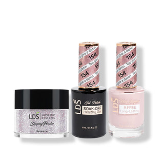 LDS 3 in 1 - 154 Too Glam To Give A Damn - Dip (1oz), Gel & Lacquer Matching