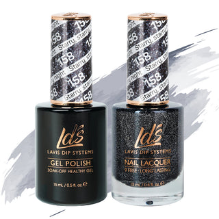 LDS 158 Starry, Starry Night - LDS Gel Polish & Matching Nail Lacquer Duo Set - 0.5oz