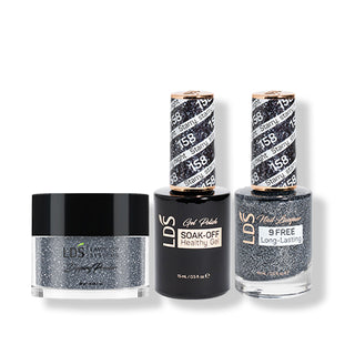 LDS 3 in 1 - 158 Starry, Starry Night - Dip (1oz), Gel & Lacquer Matching