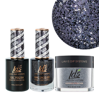 LDS 3 in 1 - 158 Starry, Starry Night - Dip (1.5oz), Gel & Lacquer Matching
