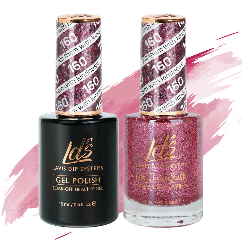 LDS 160 Kill Them With Kindness - LDS Gel Polish & Matching Nail Lacquer Duo Set - 0.5oz