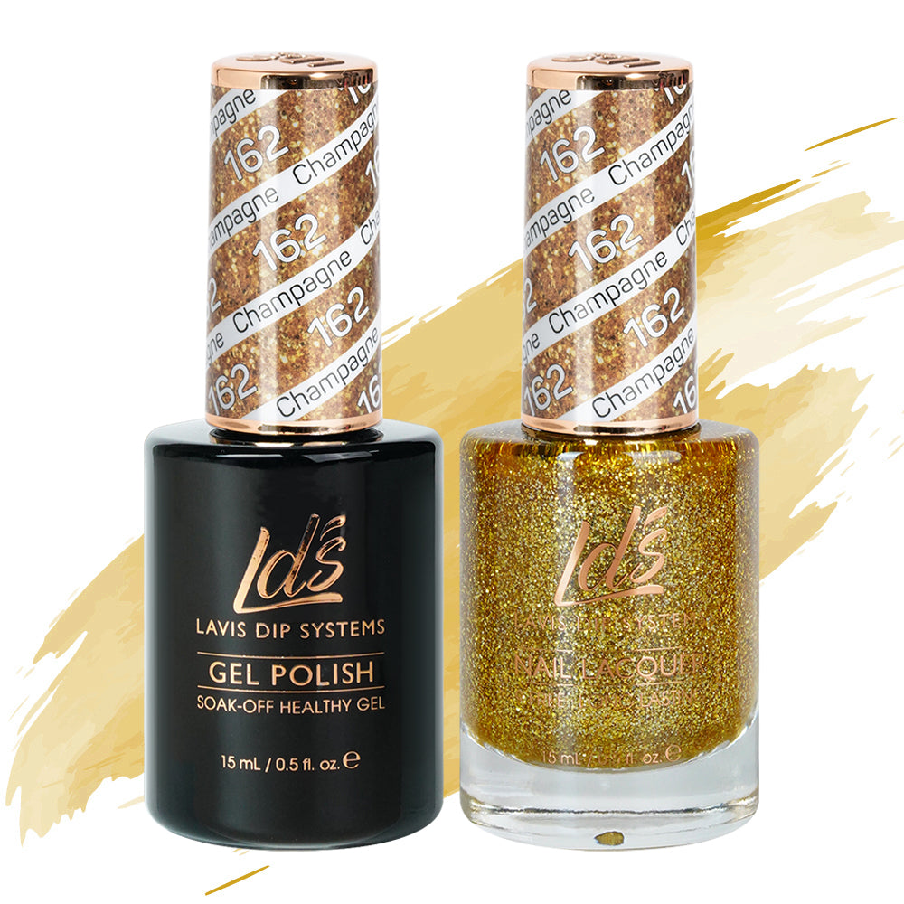 LDS 162 Champagne - LDS Gel Polish & Matching Nail Lacquer Duo Set - 0.5oz