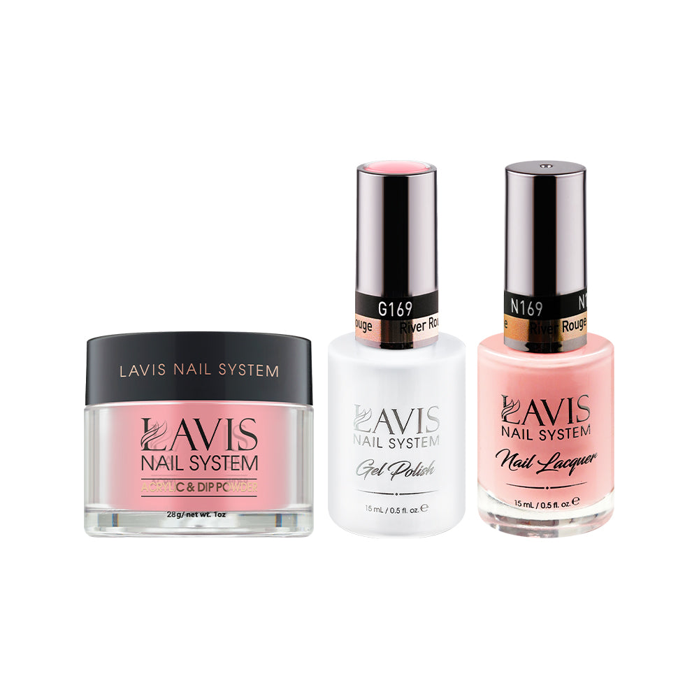 LAVIS 3 in 1 - 169 River Rouge - Acrylic & Dip Powder (1oz), Gel & Lacquer